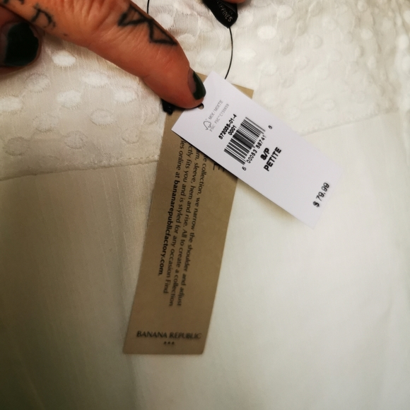 NWT BANANA REPUBLIC ruffle blouse (Petite Small) - Picture 4 of 4